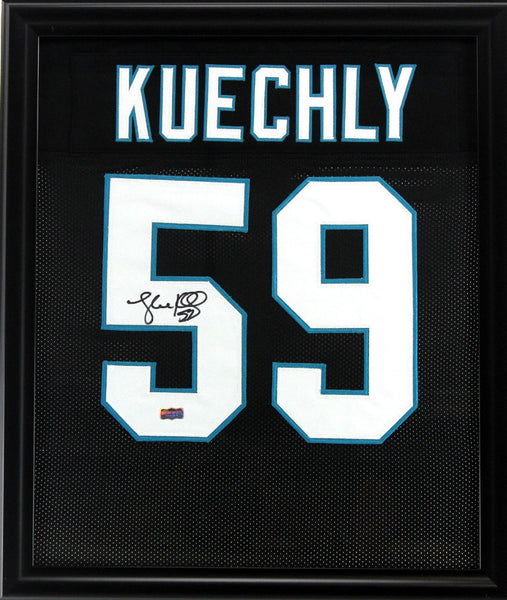 Luke Kuechly Signed Carolina Panthers Framed Custom Black Jersey