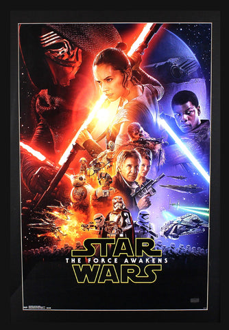 Anthony Daniels Signed Star Wars The Force Awakens Framed Poster With "C-3PO" Inscription