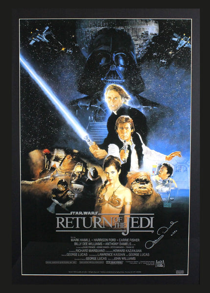 Anthony Daniels Signed Star Wars Return Of The Jedi Framed Poster With "C-3PO" Inscription