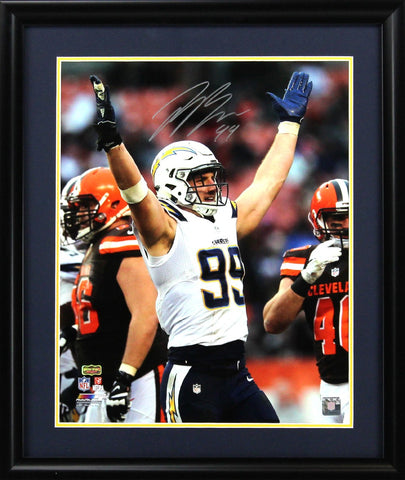 Joey Bosa Signed Los Angeles Chargers Framed 16x20 NFL Photo - Silver Ink