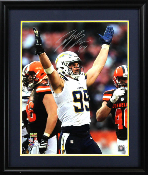 Joey Bosa Signed Los Angeles Chargers Framed 16x20 NFL Photo - Silver Ink