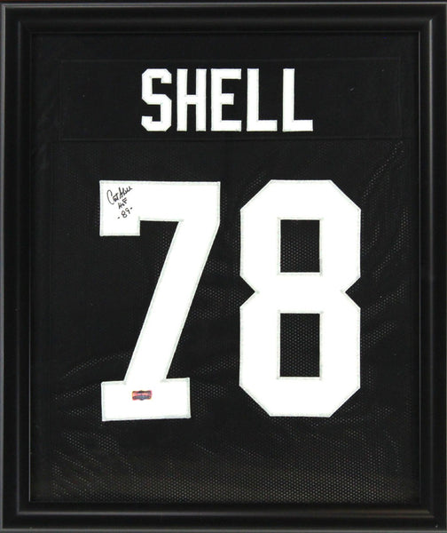 Art Shell Signed Oakland Raiders Framed Black Custom Jersey With "HOF 89" Inscription