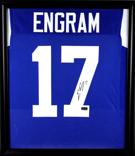 Evan Engram Signed Ole Miss Rebels Framed Blue Custom Jersey