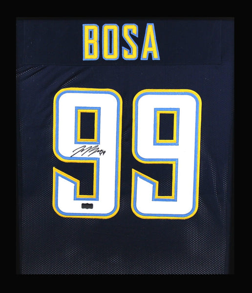 Joey Bosa Signed Los Angeles Chargers Framed Navy Blue Custom Jersey
