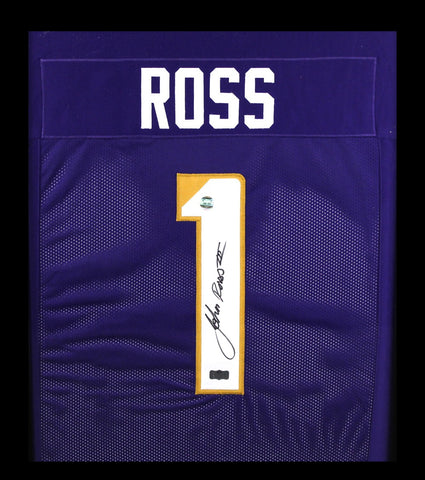 John Ross Signed Washington Huskies Framed Purple Custom Jersey