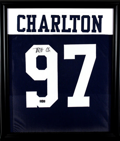 Taco Charlton Signed Dallas Cowboys Framed Custom Thanksgiving Jersey