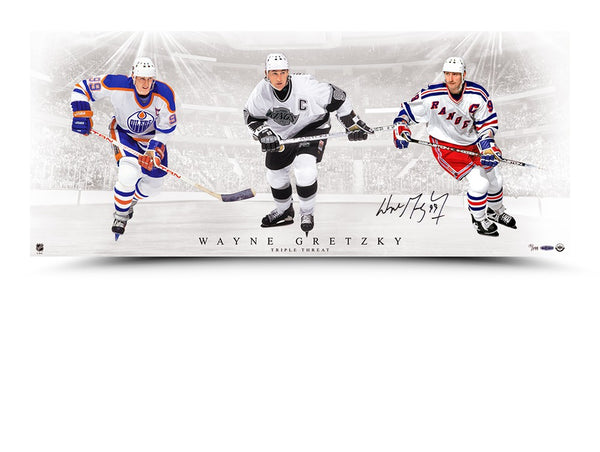 Wayne Gretzky Signed "Triple Threat" Picture