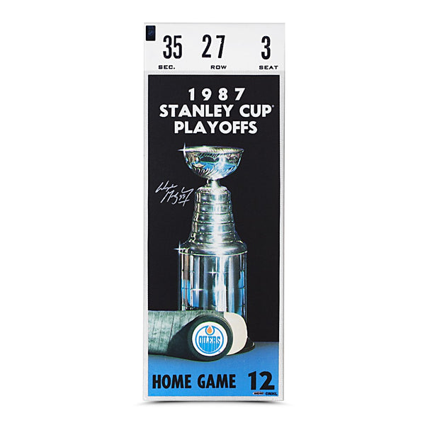 Wayne Gretzky Signed 1987 Stanley Cup Finals Game 7 Mega Ticket
