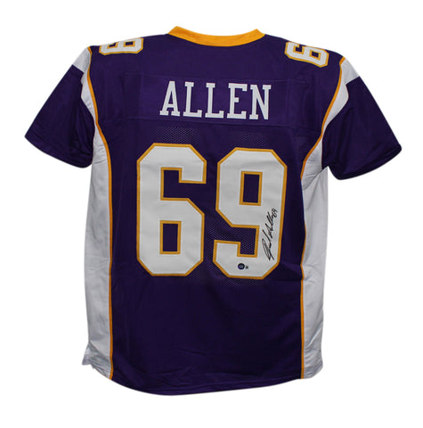Jared Allen Autographed/Signed Pro Style Purple XL Jersey Beckett 37661