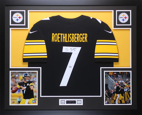 Ben Roethlisberger Autographed & Framed Black Pittsburgh Steelers Jersey