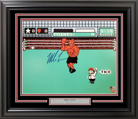 MIKE TYSON AUTOGRAPHED FRAMED 16X20 PHOTO PUNCH OUT BECKETT BAS STOCK #208172