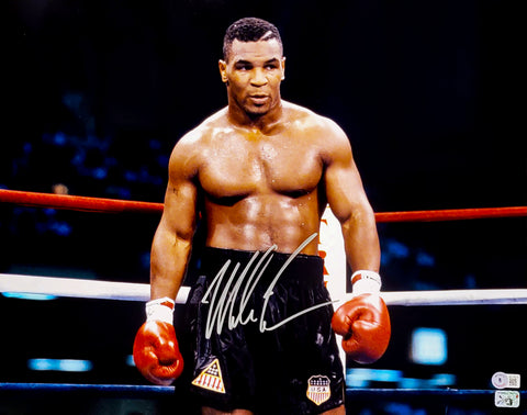 MIKE TYSON AUTOGRAPHED SIGNED 16X20 PHOTO POSING BECKETT BAS STOCK #206973