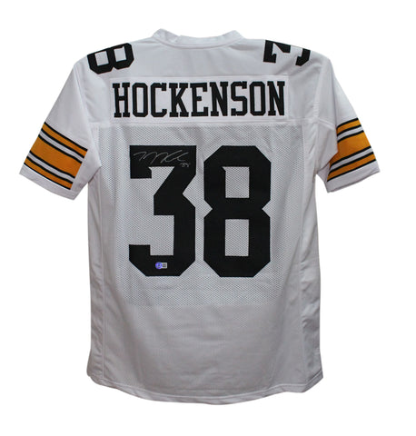 TJ Hockenson Autographed/Signed College Style White XL Jersey BAS 34658