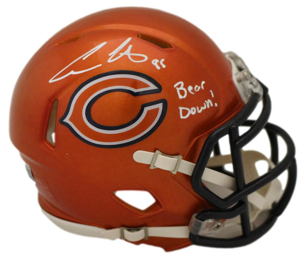Cole Kmet Autographed Chicago Bears Flash Mini Helmet Bear Down BAS 35047