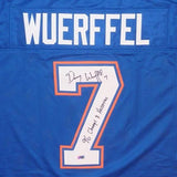 Danny Wuerffel Autographed Florida Gators Blue Jersey w/ 96 Heisman Champs