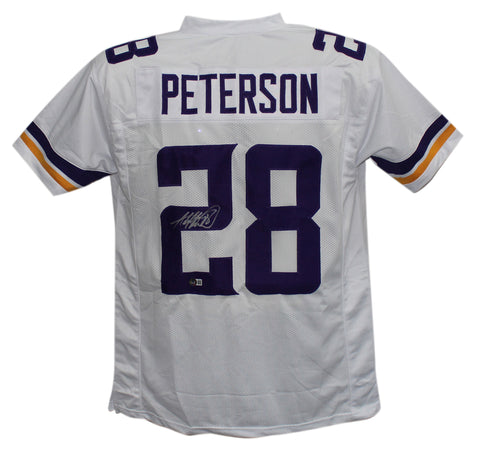 Adrian Peterson Autographed/Signed Pro Style White XL Jersey BAS 34662