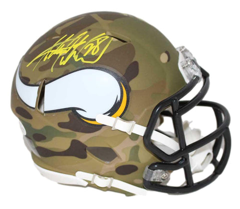 Adrian Peterson Autographed Minnesota Vikings Camo Mini Helmet BAS 30654