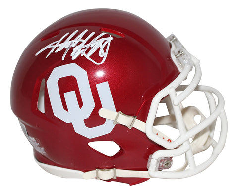 Adrian Peterson Autographed Oklahoma Sooners Speed Mini Helmet BAS 34664