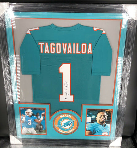 Tua Tagovailoa Signed Framed Jersey Miami Dolphins