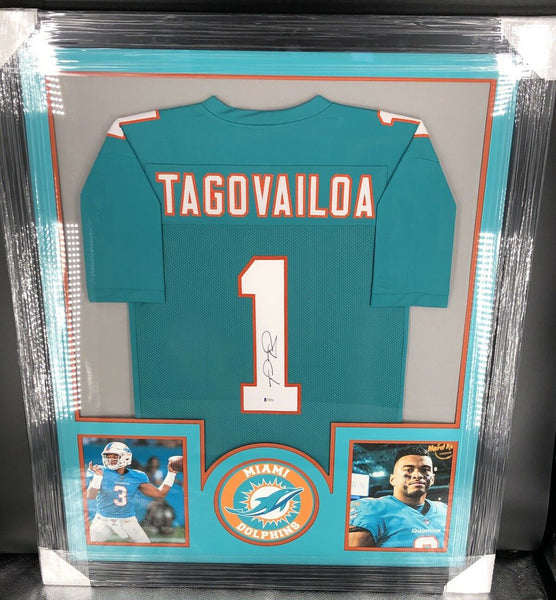 Tua Tagovailoa Signed Framed Jersey Miami Dolphins