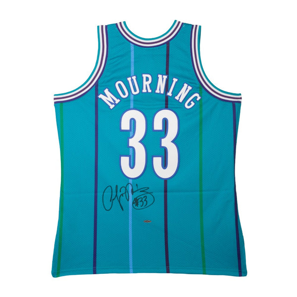 Alonzo Mourning Autographed Authentic Hornets Jersey