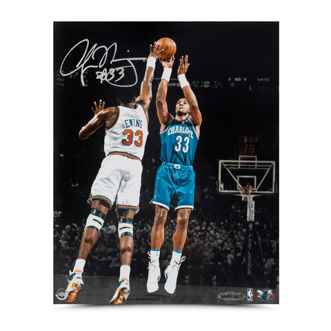Alonzo Mourning Autographed "Foul Line Jumper" 8 x 10