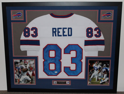 Andre Reed Autographed 7X Pro Bowl and Framed White Bills Jersey