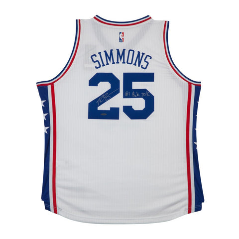 Ben Simmons Autographed & Inscribed 76ers Home Jersey