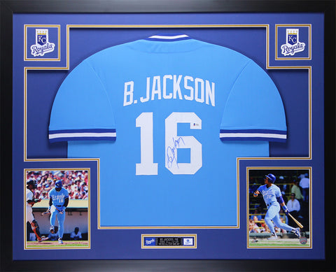 Bo Jackson Autographed Framed Blue Royals Jersey