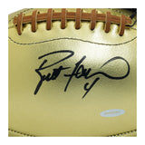 Brett Favre Autographed Leather Head Pro Series Golden Goose Football