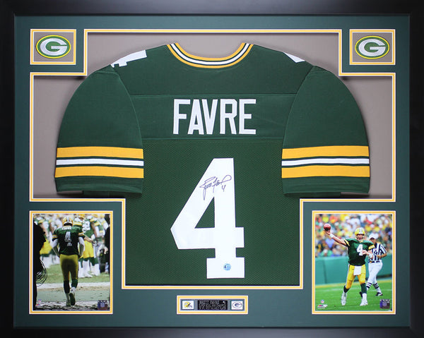 Brett Favre Autographed and Framed Green Packers Jersey