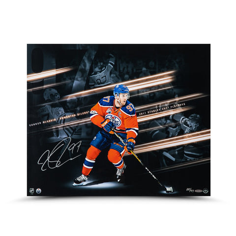 Connor McDavid Autographed "Playoff Collage" 20 x 24