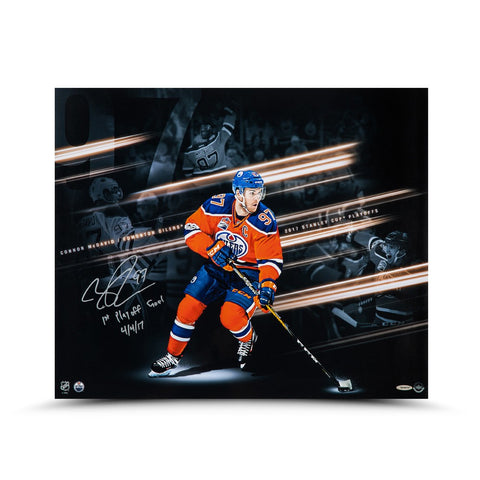 Connor McDavid Autographed & Inscribed "Playoff Collage" 20 x 24