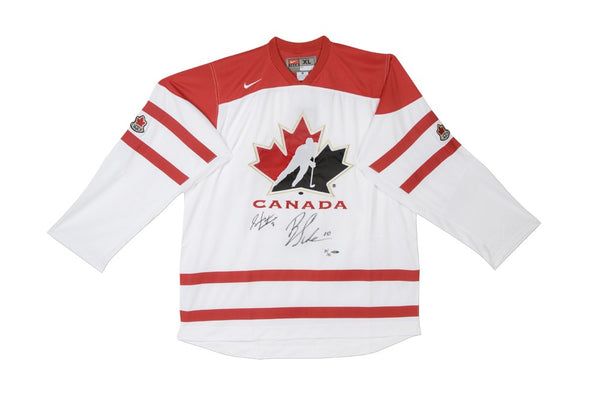 Brayden Schenn & Sean Couturier Dual Autographed Team Canada Replica Away Jersey