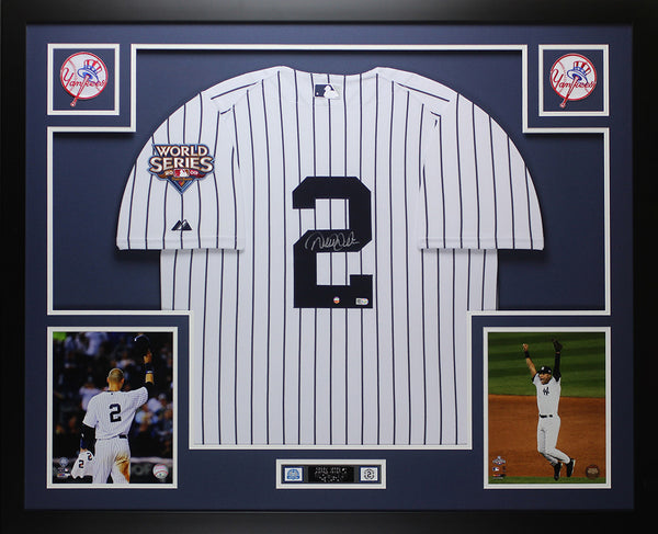 Derek Jeter Autographed Framed Yankees Pinstriped Jersey