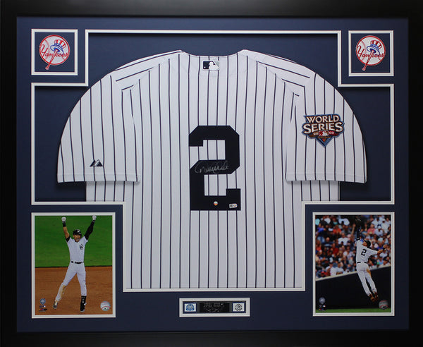 Derek Jeter Autographed Framed Pinstriped New York Yankees Jersey