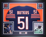 Dick Butkus Autographed and Framed Navy Bears Jersey Auto JSA COA