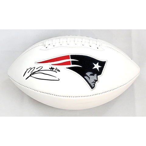 Mac Jones Autographed New England Patriots Logo Football Beckett Witnessed