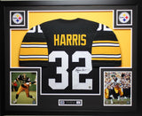 Franco Harris Autographed Signed and Framed Black Steelers Jersey Auto JSA Certified