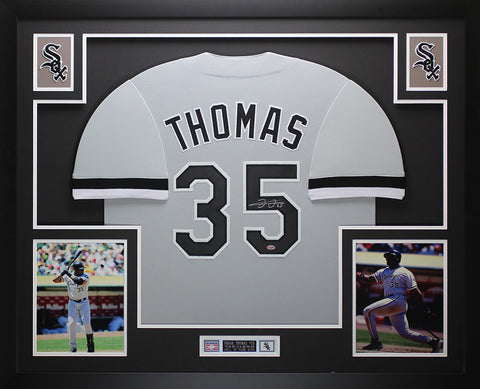 Frank Thomas Autographed Framed Gray White Sox Jersey