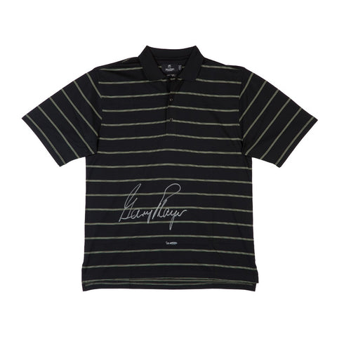 Gary Player Autographed Black Polo With Green Pinstripes