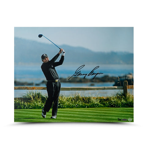 Gary Player Autographed Tee Shot on 18 Photo