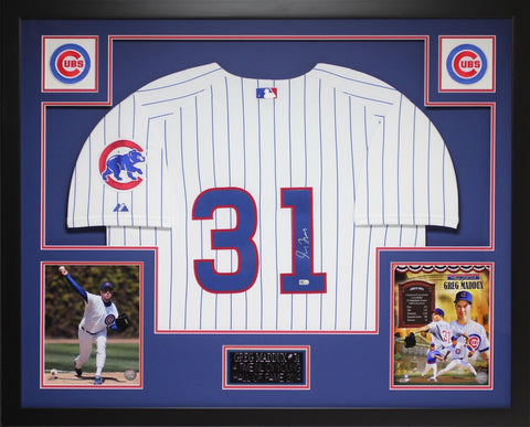 Greg Maddux Autographed and Framed White Cubs Jersey
