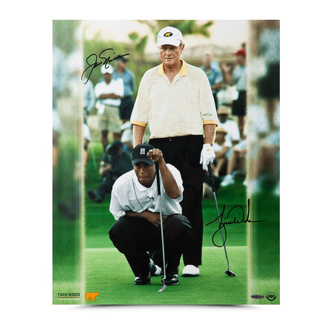 Jack Nicklaus & Tiger Woods Autographed "Match Play" 16 x 20