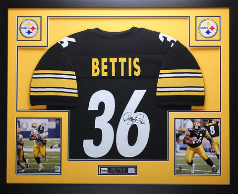 Jerome Bettis Autographed and Framed Black Steelers Jersey