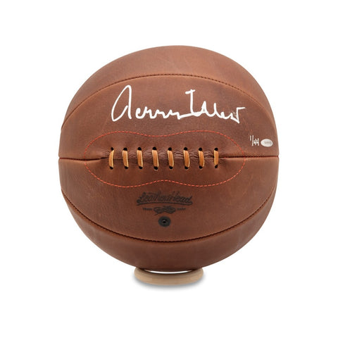 Jerry West Autographed Naismith Leather Head Basketball