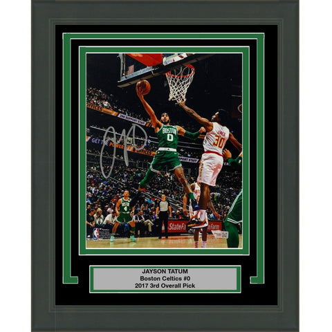 FRAMED Autographed/Signed JAYSON TATUM Boston Celtics 8x10 Photo Fanatics COA #1