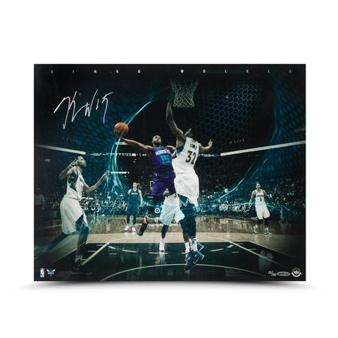 Kemba Walker Autographed Attacking the Wolves Photo