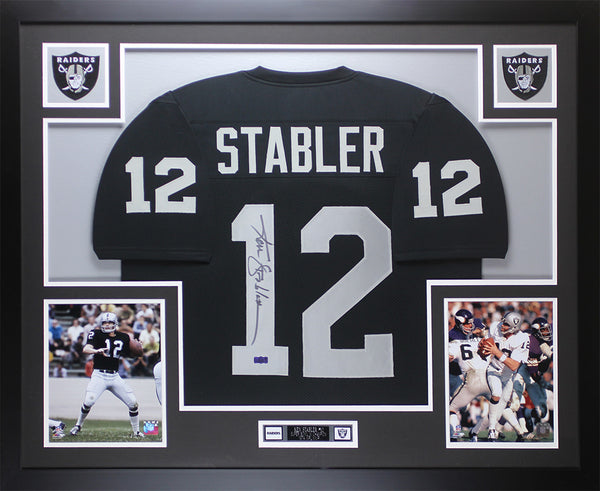 Ken Stabler Autographed and Framed Black Raiders Jersey
