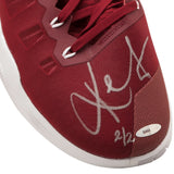 Kevin Love Autographed & Inscribed 2016-17 Nike Hyperdunk Wine/Wine Swoosh Game-Worn Shoes
